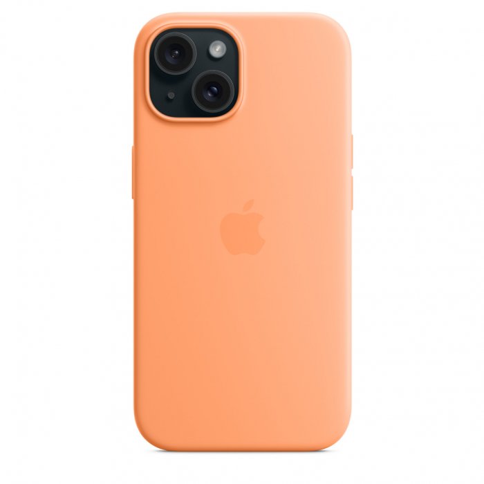 Apple iPhone 15 Silicone Case w MagSafe - Orange Sorbet [6]