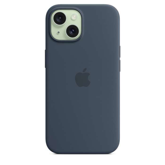 Apple iPhone 15 Silicone Case with MagSafe - Storm Blue [2]