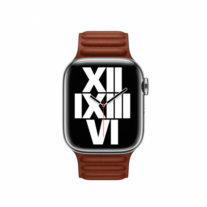 Apple Watch 41mm Band: Umber Leather Link - S/M [3]