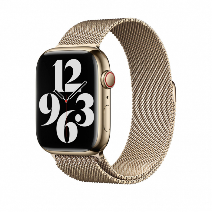 Apple Watch 45mm Band: Gold Milanese Loop [2]
