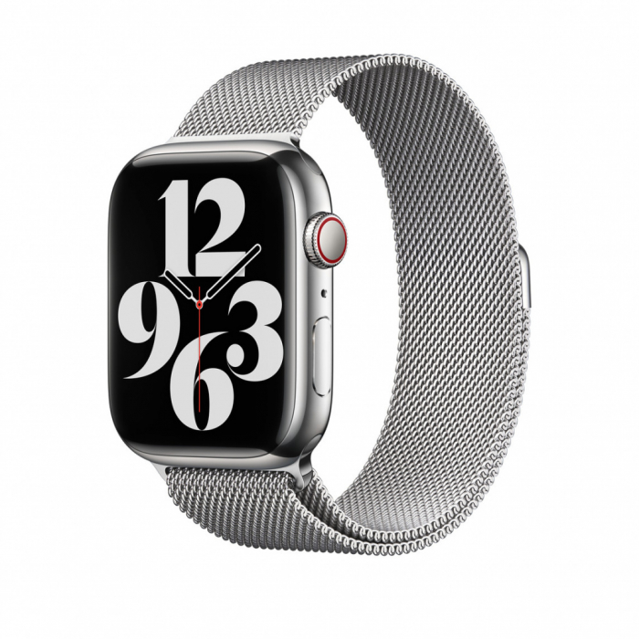 Apple Watch 45mm Band: Silver Milanese Loop [2]