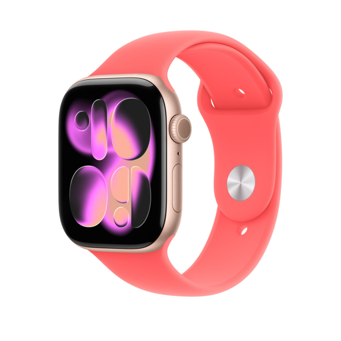 Apple Watch 46mm Sport Band: Bright Guava Sport Band - S/M (SEASONAL) [2]