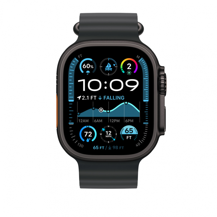 Apple Watch 49mm Band:  Black Ocean Band Extension - Black Titanium Finish [2]