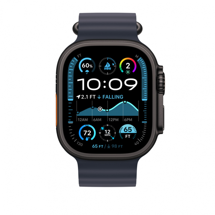 Apple Watch 49mm Band:  Navy Ocean Band Extension - Black Titanium Finish [2]