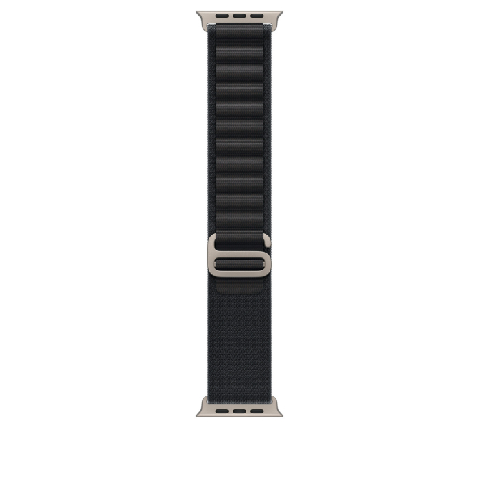 Apple Watch 49mm Loop:  Black Alpine Loop - Small - Natural Titanium Finish [1]