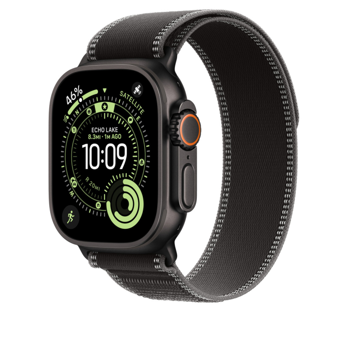 Apple Watch 49mm Loop:  Black/Charcoal Trail Loop - M/L - Black Titanium Finish [2]