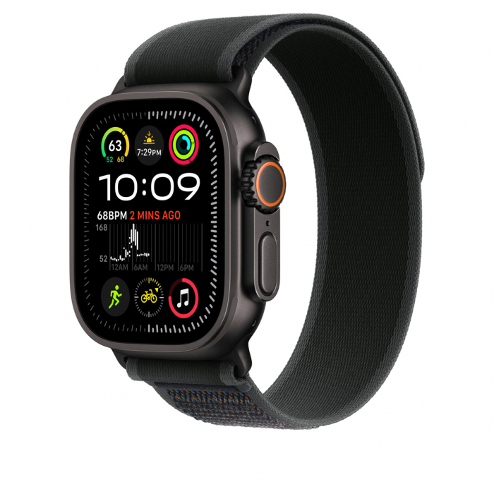 Apple Watch 49mm Loop:  Black Trail Loop - S/M - Black Titanium Finish [2]