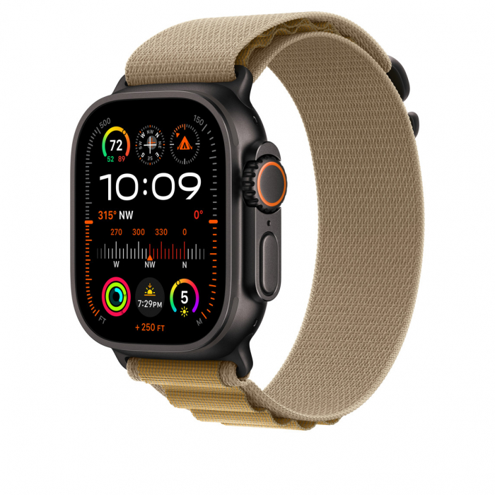 Apple Watch 49mm Loop:  Tan Alpine Loop - Medium - Black Titanium Finish [2]