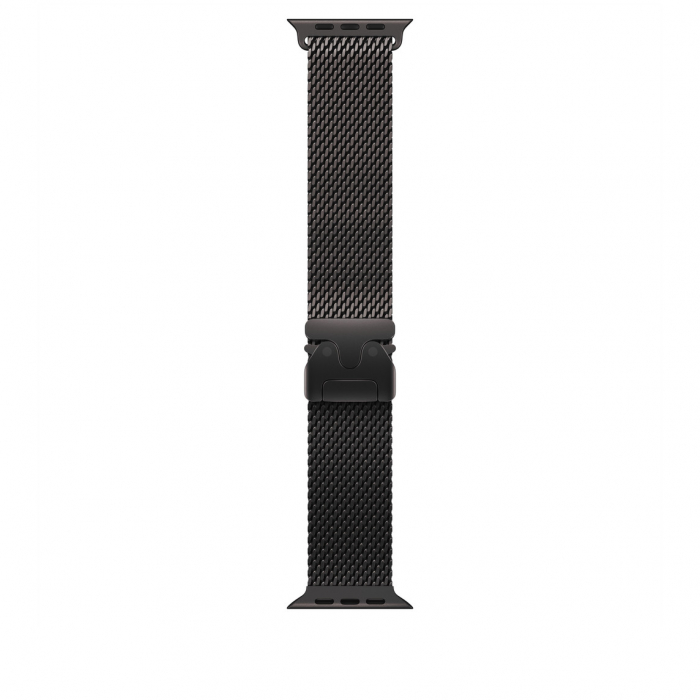 Apple Watch 49mm Milanese Loop:  Black Titanium Milanese Loop - Medium [1]