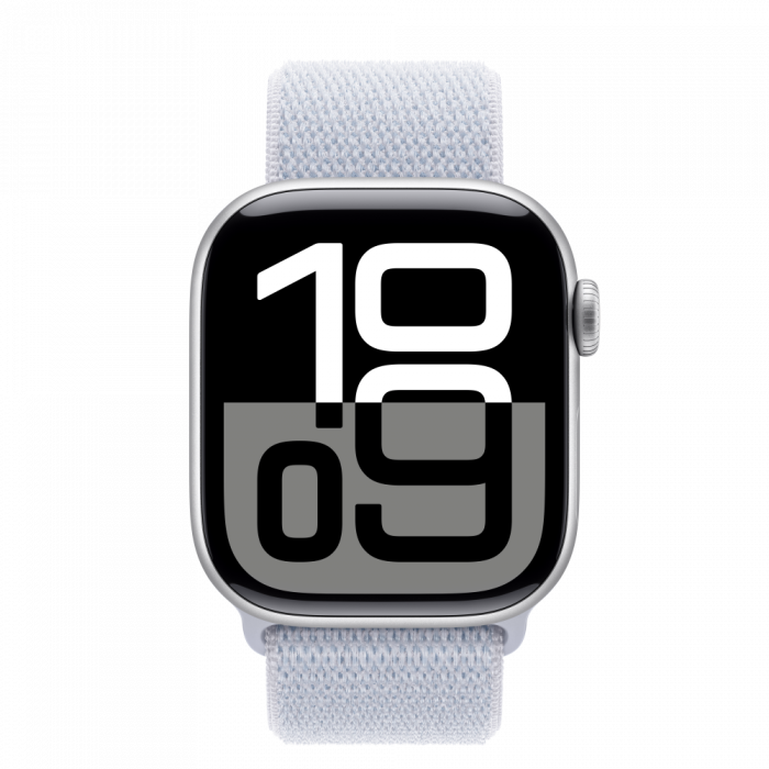 Apple Watch S10 Cellular 42mm Silver Alu Case with Blue Cloud Sport Loop [2]