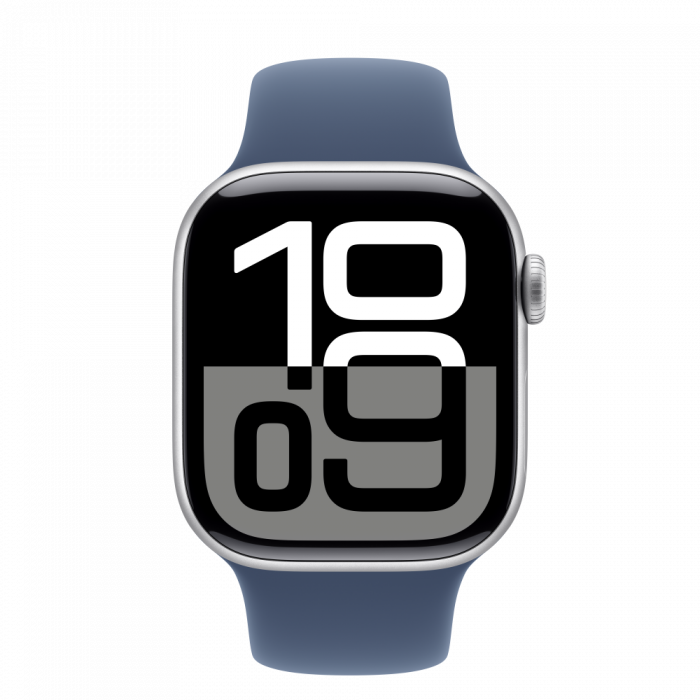 Apple Watch S10 Cellular 42mm Silver Alu Case with Denim Sport Band - M/L [2]