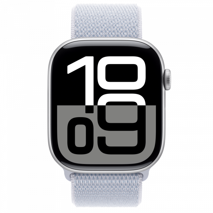Apple Watch S10 Cellular 46mm Silver Alu Case with Blue Cloud Sport Loop [2]