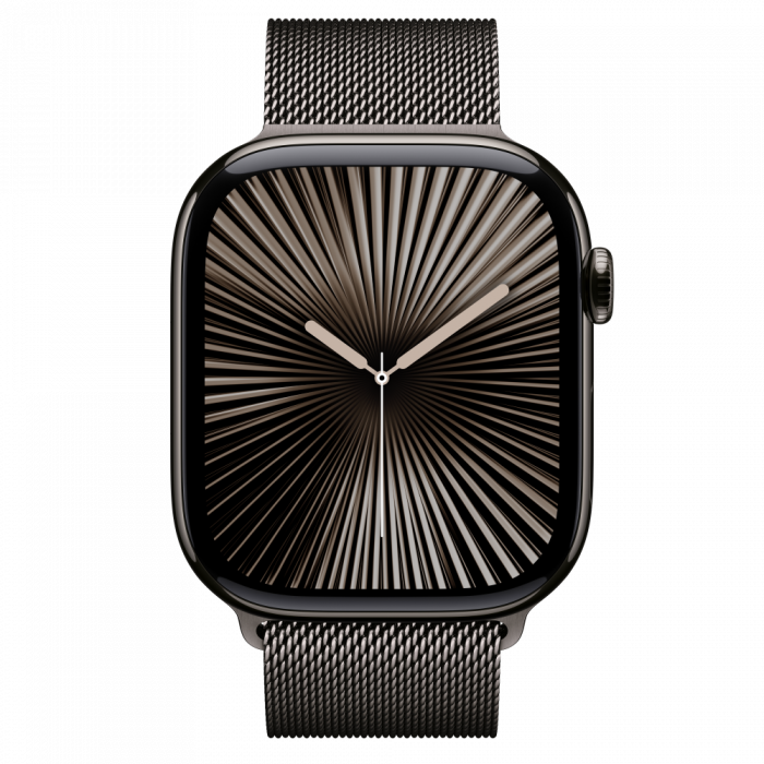 Apple Watch S10 Cellular 46mm Slate Titanium Case with Slate Milanese Loop - M/L [2]