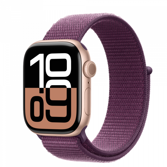 Apple Watch S10 GPS 42mm Rose Gold Alu Case with Plum Sport Loop [1]