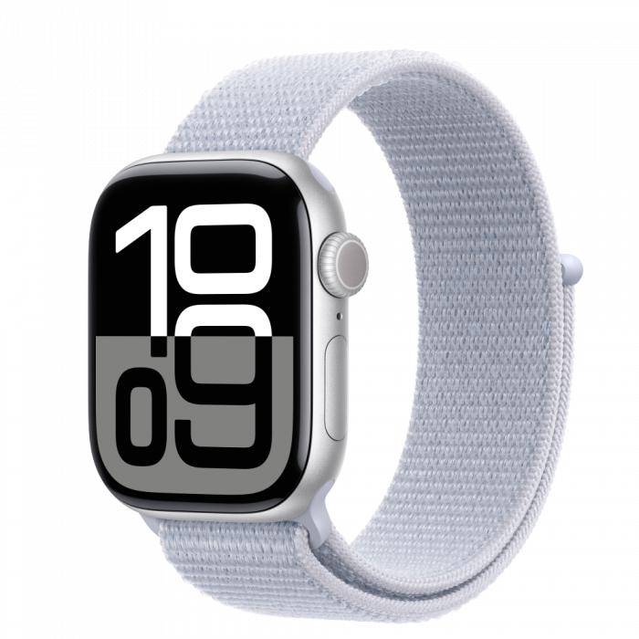 Apple Watch S10 GPS 42mm Silver Alu Case with Blue Cloud Sport Loop [1]