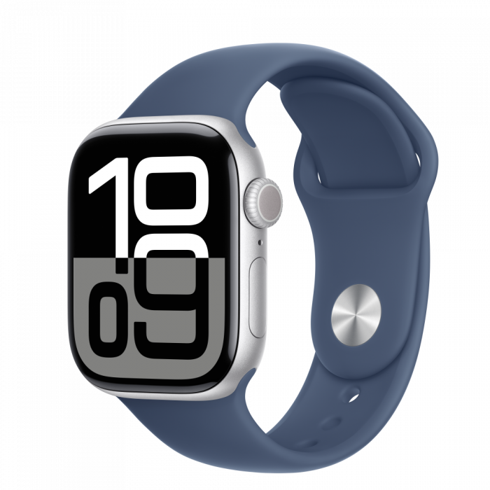 Apple Watch S10 GPS 42mm Silver Alu Case with Denim Sport Band - M/L [1]