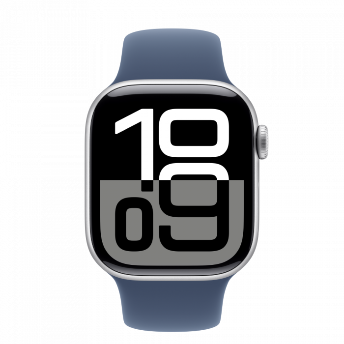 Apple Watch S10 GPS 42mm Silver Alu Case with Denim Sport Band - S/M [3]