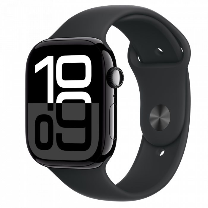 Apple Watch S10 GPS 46mm Jet Black Alu Case with Black Sport Band - S/M [1]