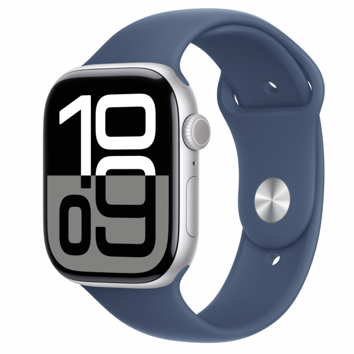 Apple Watch S10 GPS 46mm Silver Alu Case with Denim Sport Band - S/M [1]