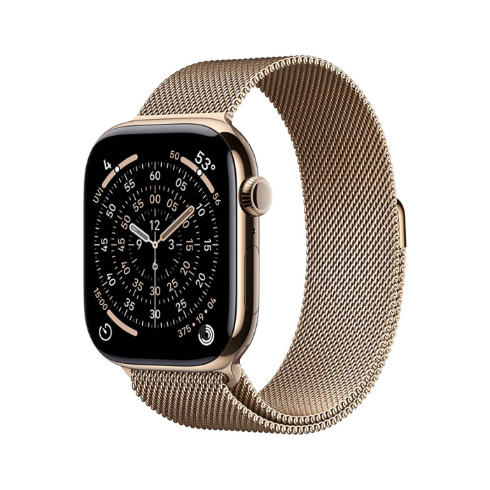 Apple Watch S11 Cellular 42mm Gold Titanium Case with Gold Milanese Loop [1]