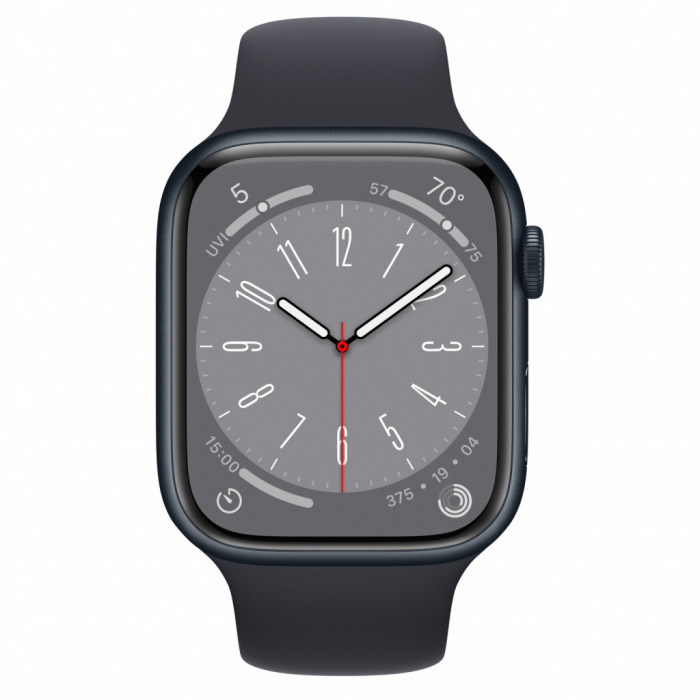 Apple Watch S8 GPS 45mm Midnight Aluminium Case with Midnight Sport Band - Regular [2]