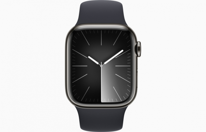 Apple Watch S9 Cellular 41mm Graphite Stainless Steel Case w Midnight Sport Band - M/L [2]