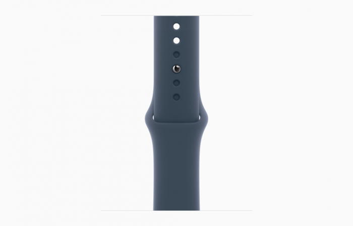 Apple Watch S9 Cellular 41mm Silver Stainless Steel Case w Storm Blue Sport Band - S/M [3]