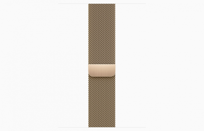 Apple Watch S9 Cellular 45mm Gold Stainless Steel Case w Gold Milanese Loop [3]