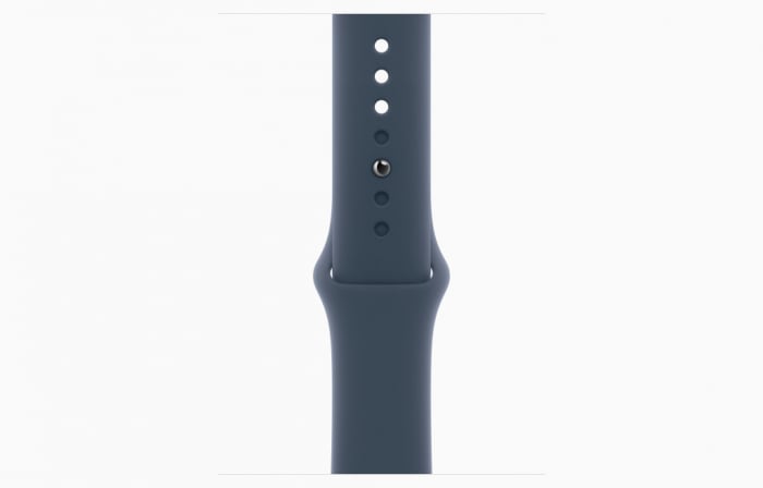 Apple Watch S9 Cellular 45mm Silver Alu Case w Storm Blue Sport Band - M/L [3]