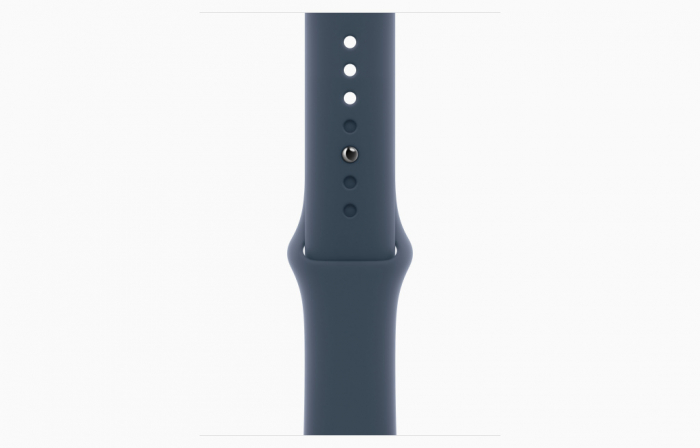 Apple Watch S9 Cellular 45mm Silver Alu Case w Storm Blue Sport Band - S/M [3]