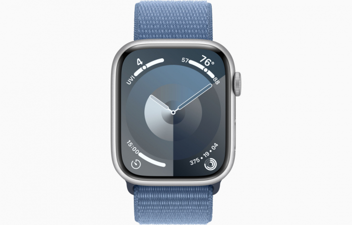 Apple Watch S9 Cellular 45mm Silver Alu Case w Winter Blue Sport Loop [2]