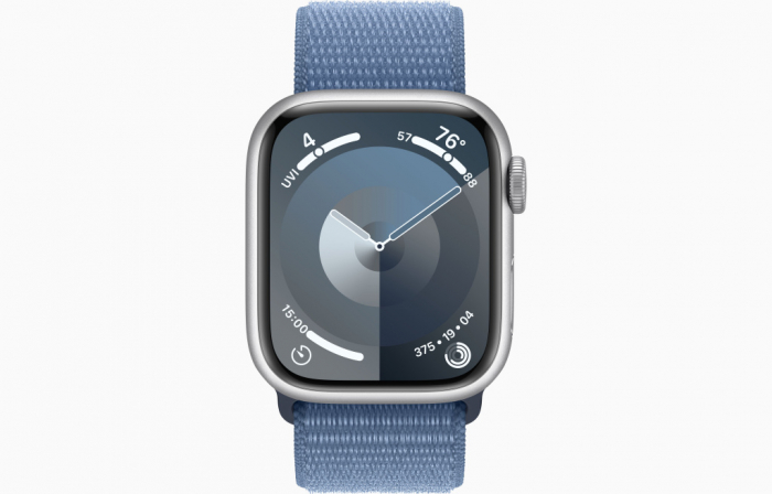Apple Watch S9 GPS 41mm Silver Alu Case w Winter Blue Sport Loop [2]