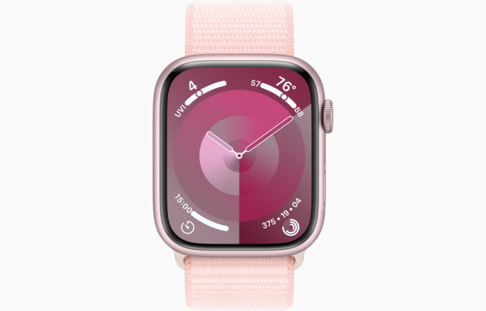 Apple Watch S9 GPS 45mm Pink Alu Case w Light Pink Sport Loop [2]