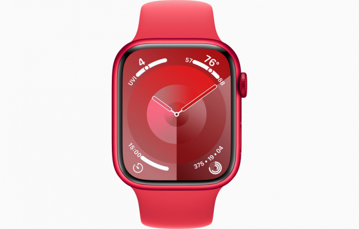 Apple Watch S9 GPS 45mm RED Alu Case w RED Sport Band - S/M [2]