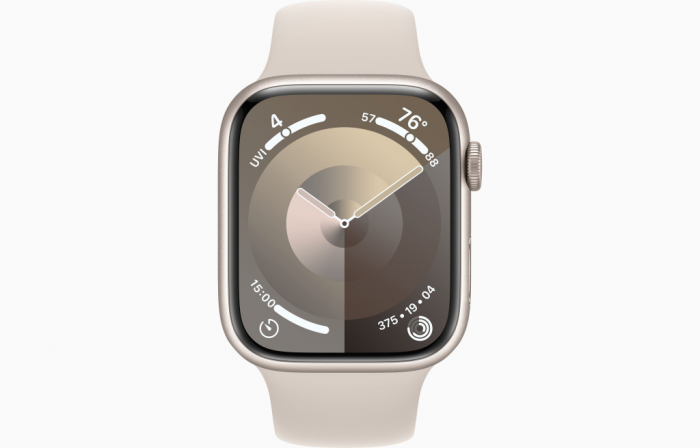 Apple Watch S9 GPS 45mm Starlight Alu Case w Starlight Sport Band - S/M [2]