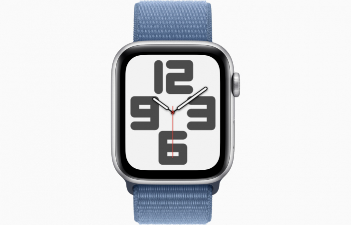 Apple Watch SE2 v2 GPS 44mm Silver Alu Case w Winter Blue Sport Loop [2]