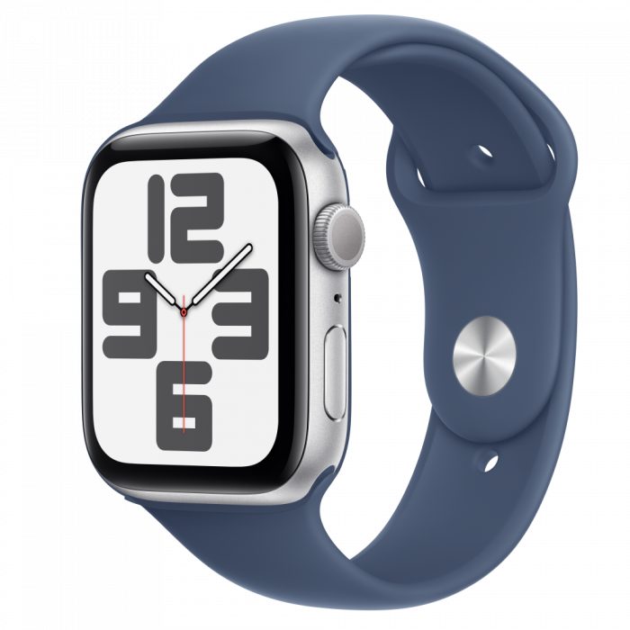 Apple Watch SE2 v3 GPS 44mm Silver Alu Case with Denim Sport Band - S/M [1]