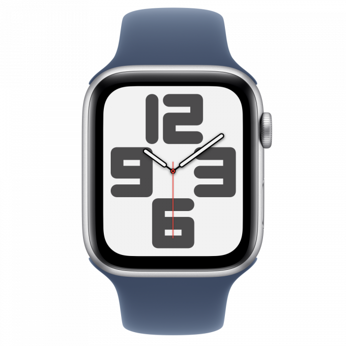 Apple Watch SE2 v3 GPS 44mm Silver Alu Case with Denim Sport Band - S/M [2]