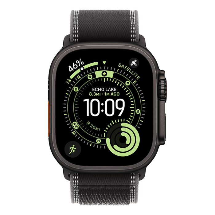 Apple Watch Ultra 3 Cellular 49mm Black Titanium Case with Black/Charcoal Trail Loop - S/M [3]
