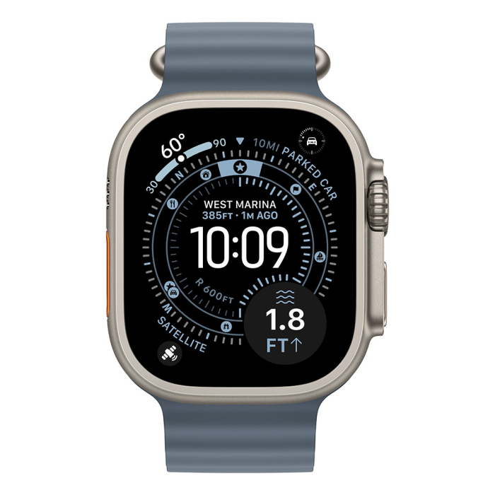 Apple Watch Ultra 3 Cellular 49mm Natural Titanium Case with Anchor Blue Ocean Band [2]
