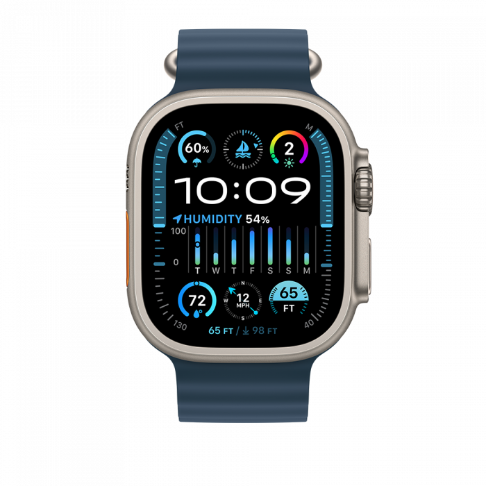 Apple Watch Ultra2 Cellular, 49mm Titanium Case w Blue Ocean Band [2]