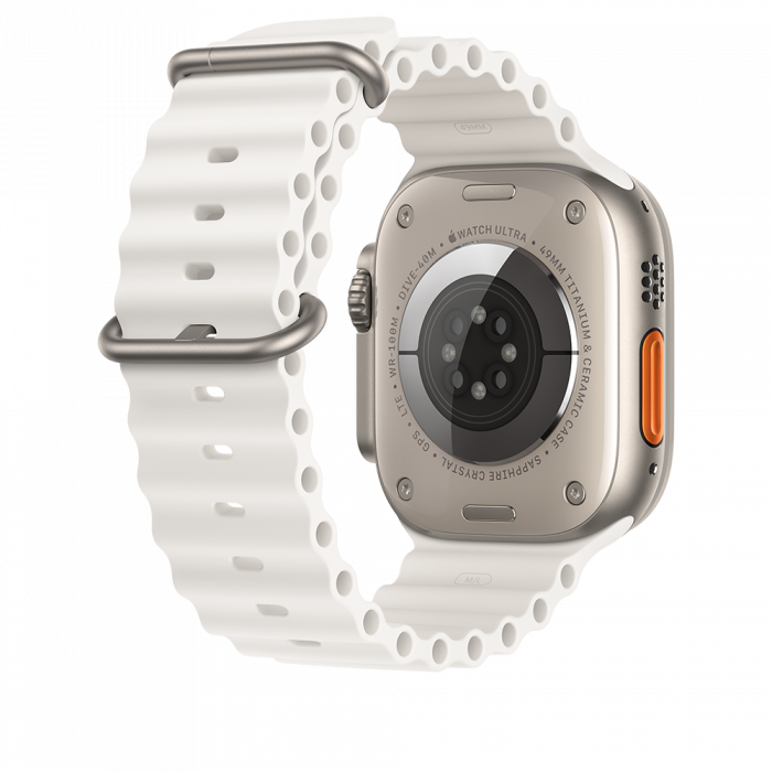 Apple Watch Ultra2 Cellular, 49mm Titanium Case w White Ocean Band [3]