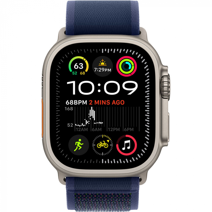 Apple Watch Ultra2 v2 Cellular 49mm Natural Titanium Case with Blue Trail Loop - M/L [2]