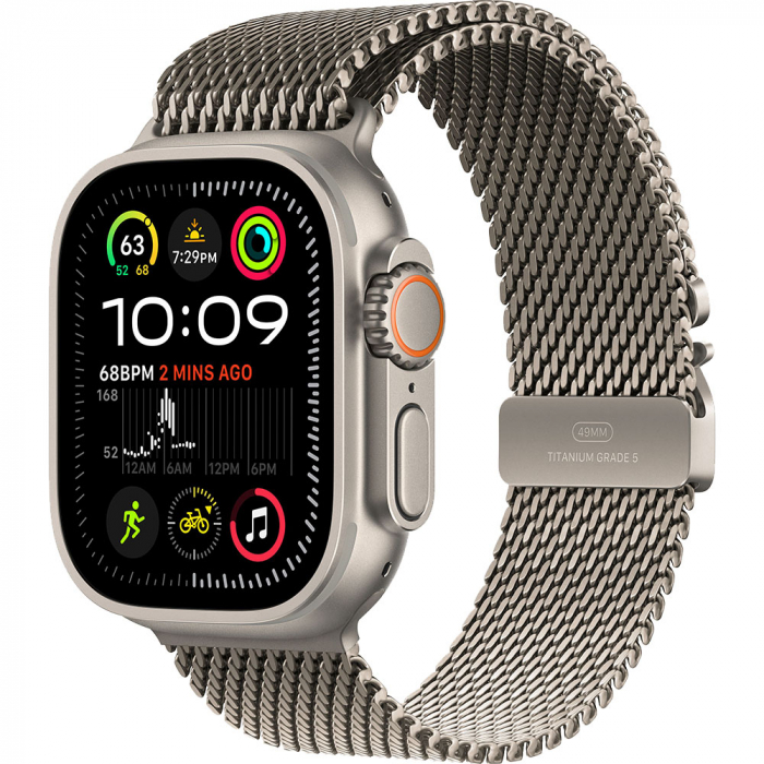 Apple Watch Ultra2 v2 Cellular 49mm Natural Titanium Case with Natural Titanium Milanese Loop - M [1]
