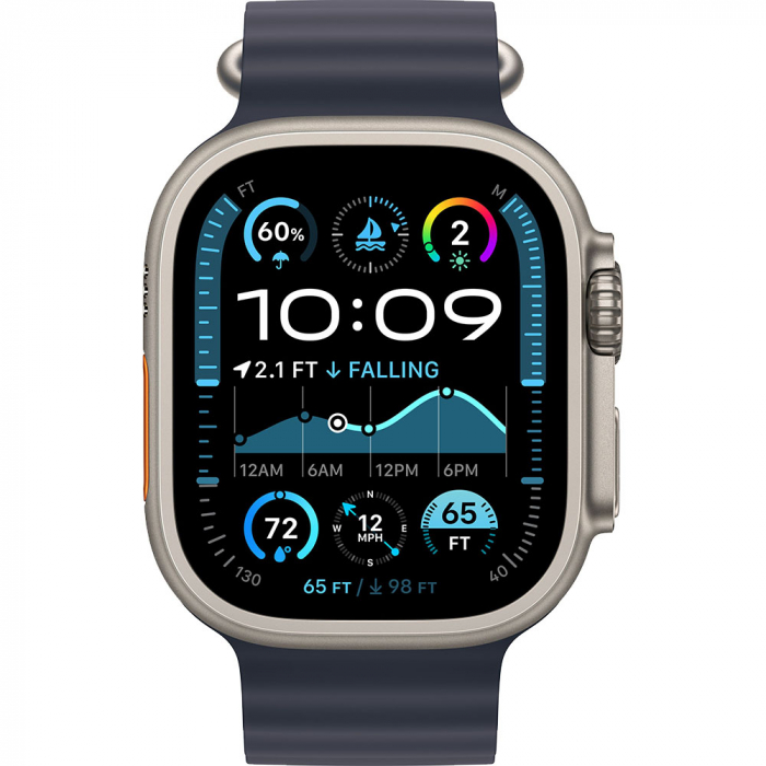 Apple Watch Ultra2 v2 Cellular 49mm Natural Titanium Case with Navy Ocean Band [2]