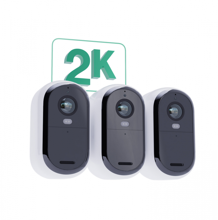 Arlo Essential (Gen.2) Bundle 2K Outdoor Security Camera - 3 Camera Kit + 3 Essential Solar Panel Charger - White [8]