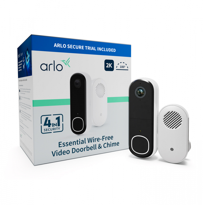 Arlo Essential (Gen.2) Video Doorbell and Chime 2K Security wireless - 1 Doorbell and chime - White [6]