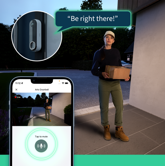 Arlo Essential (Gen.2) Video Doorbell and Chime 2K Security wireless - 1 Doorbell and chime - White [7]