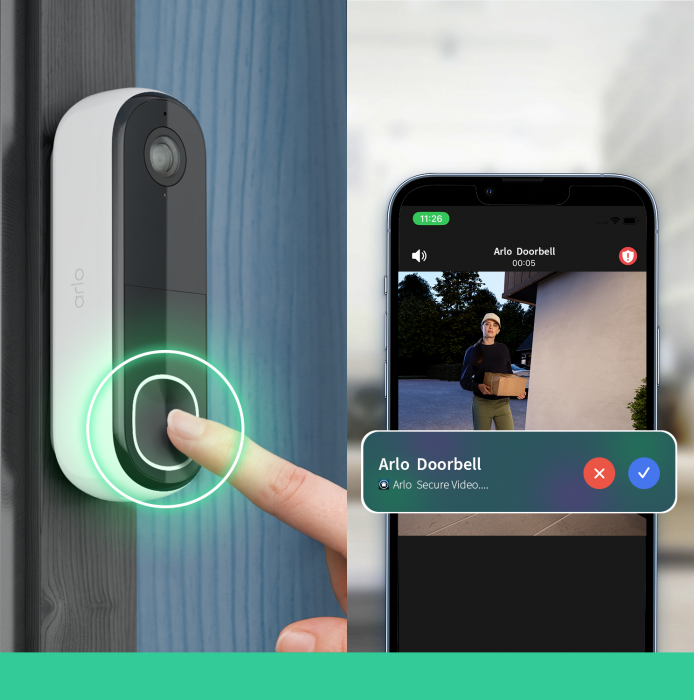 Arlo Essential (Gen.2) Video Doorbell and Chime 2K Security wireless - 1 Doorbell and chime - White [2]