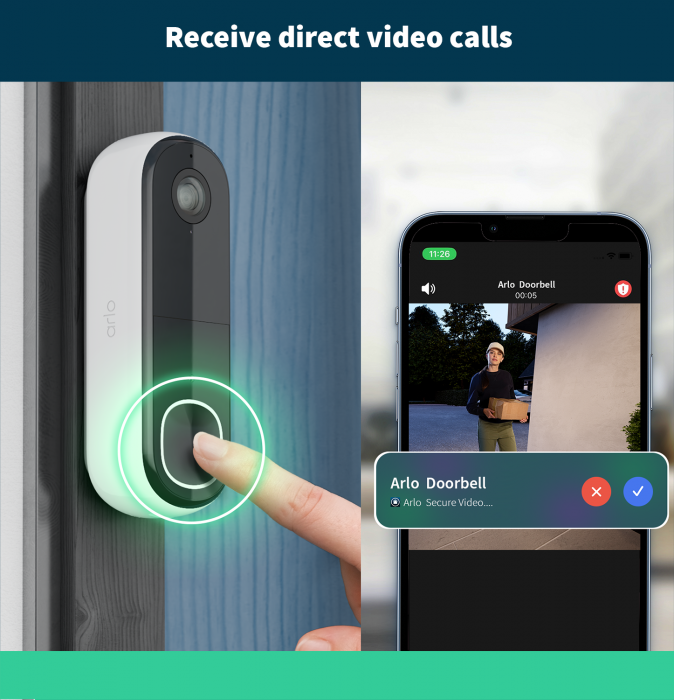 Arlo Essential Hard bundle - (Gen.2) [1x VMK3050-100UK] 2K Outdoor Security Camera + (Gen.2) [1x AVD3001-100EUS] Video Doorbell FHD Security wireless - White [2]